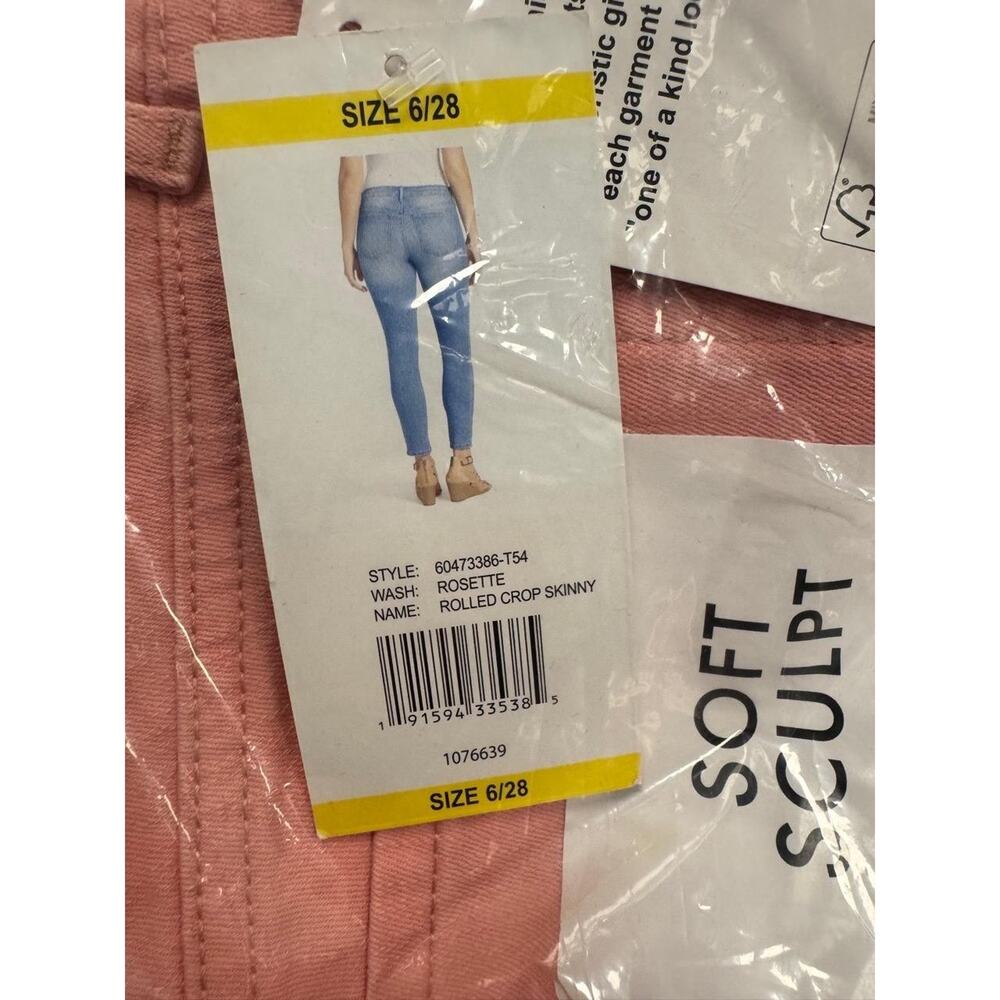 Jessica Simpson Rolled Crop Skinny Jeans Pink Size 6 - Picture 10 of 11